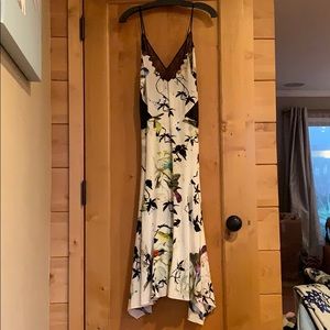 Roberto Cavalli multicolor silk bird print dress